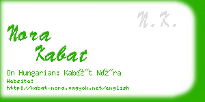 nora kabat business card